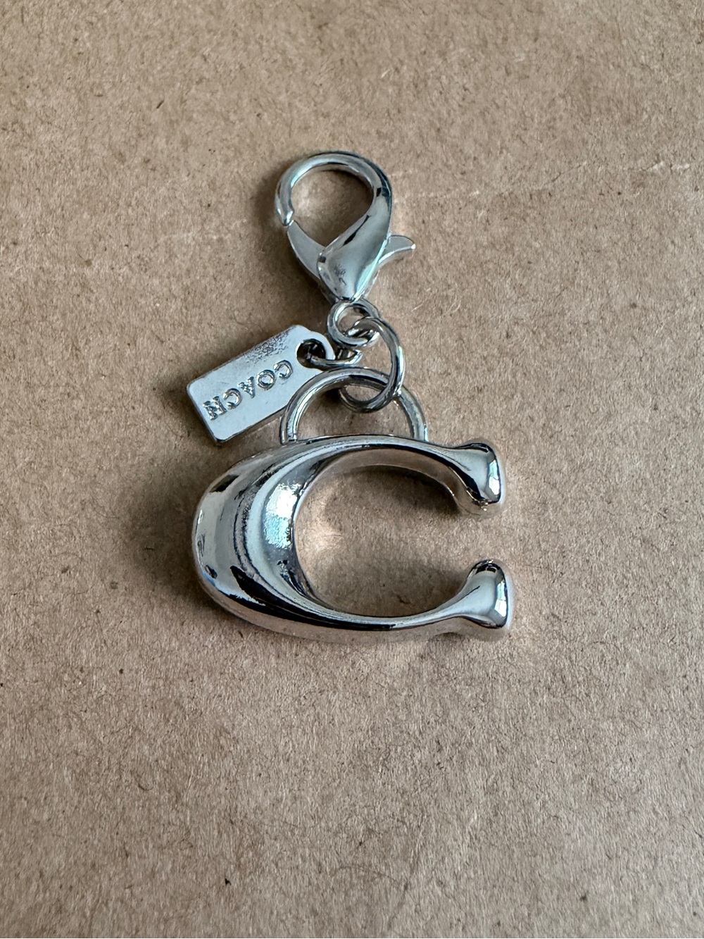 New Silver C Bag Charm Zipper Pull with Lobster Clasp
